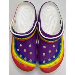 Crocs Classic Rainbow Dye Graphic Slip Resistant Clogs Size Men 10 Women’s 12
